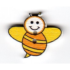 Drevený dvojdierkový gombík „Včielka so  žihadlom"