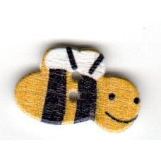 Drevený dvojdierkový gombík „Včielka“