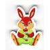 Drevený dvojdierkový gombík „Veľkonočný zajac 1“