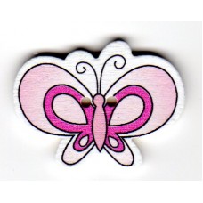 Drevený dvojdierkový gombík „Motýľ 2“