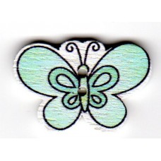 Drevený dvojdierkový gombík „Motýľ 4“