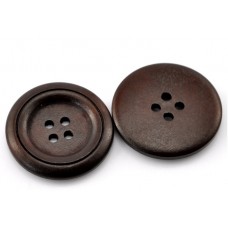 Drevený gombík kávový „Kruh s lemom 30 mm“