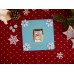 Drevený dvojdierkový gombík „Vianočné poštové známky“